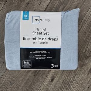 Flannel sheet set. Twin. Blue